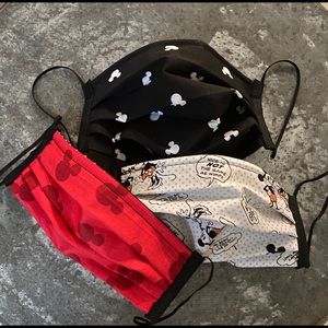 Set/3 - Mickey Mouse Disney Face Mask w/Nose Wire